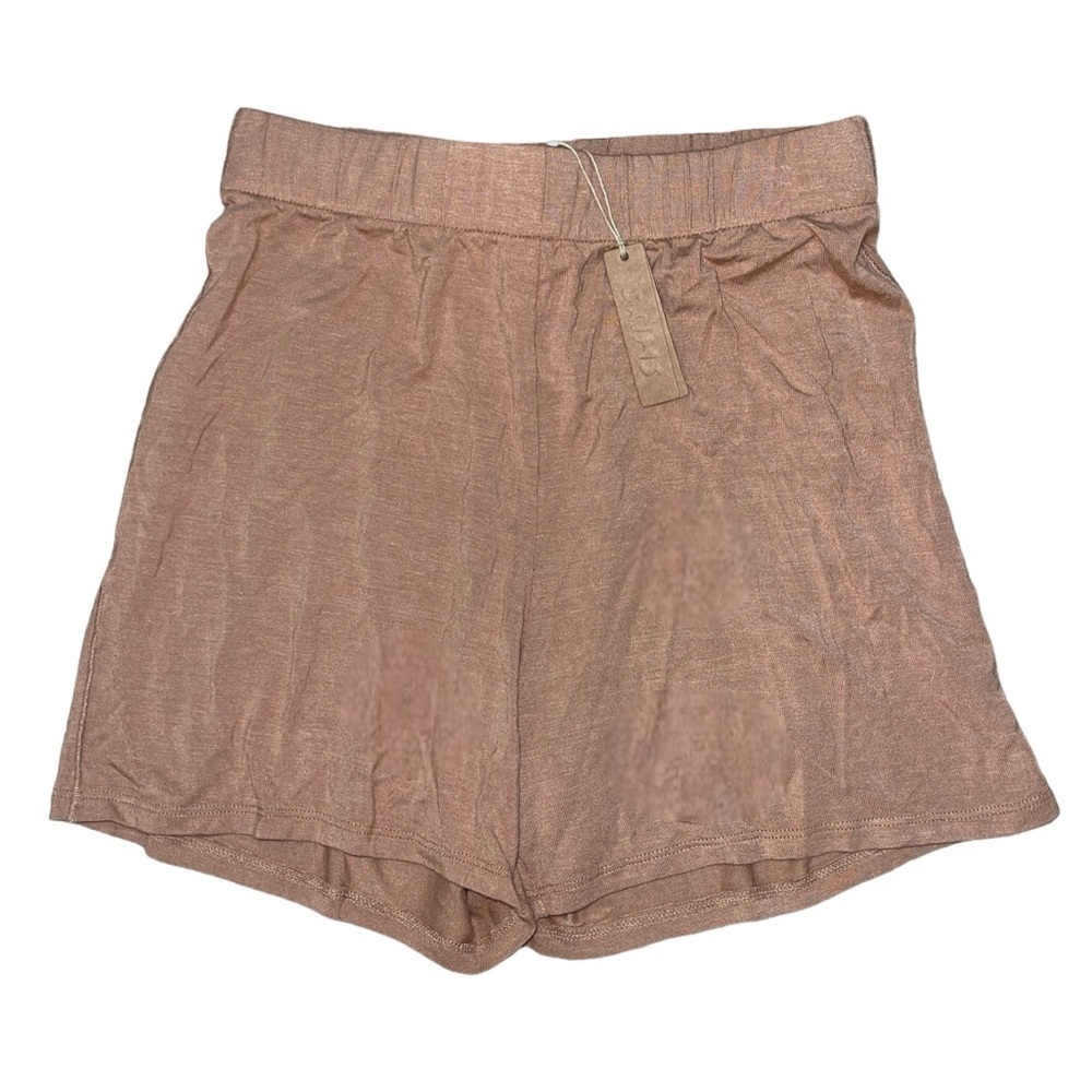 Skims NWT knit pajama shorts in ochre tan women’s size XXS